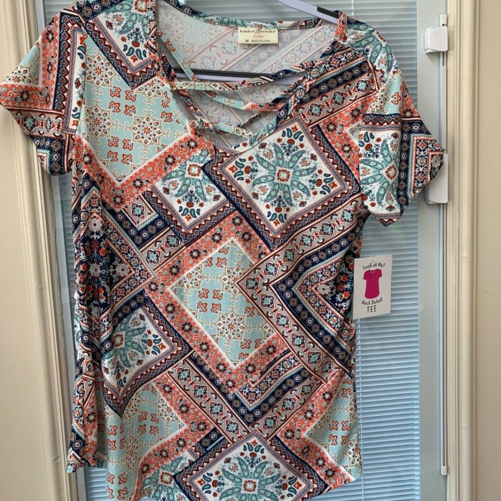 Multi-Color Bobbie Brooks Cross Strap Shirt